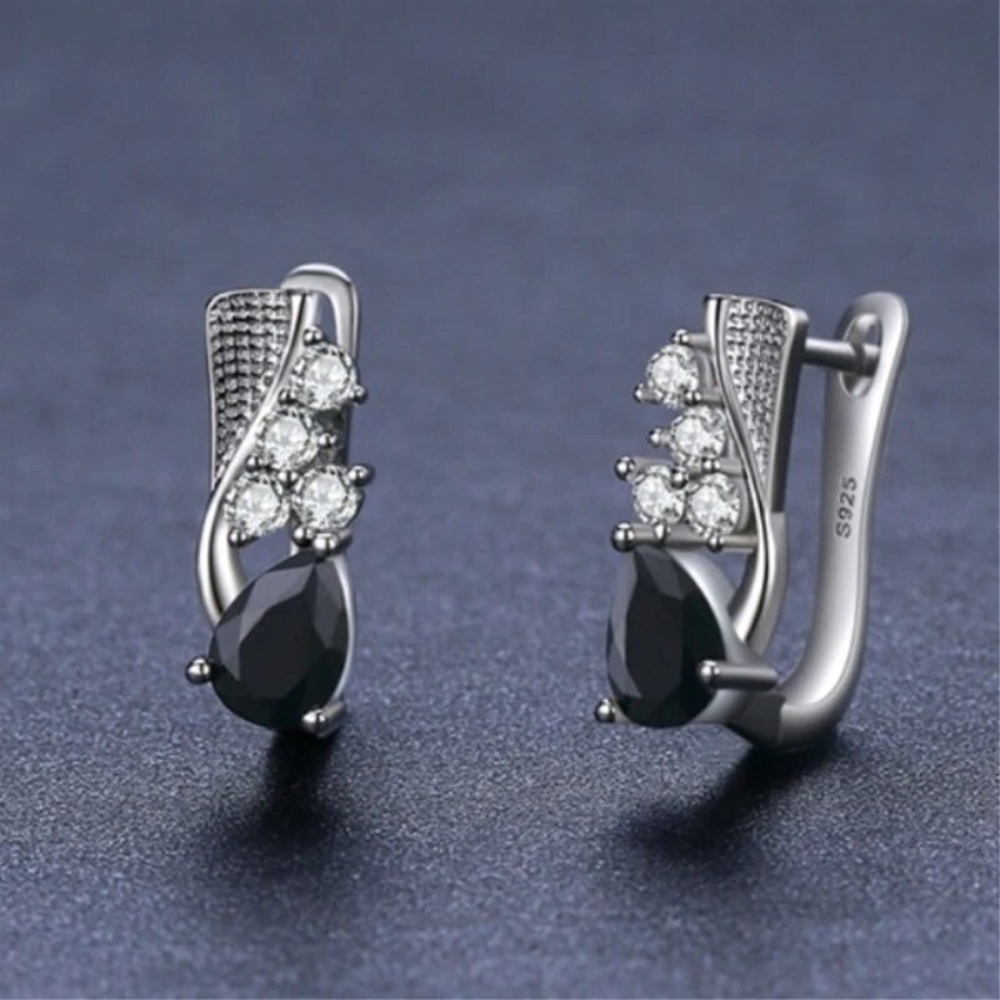 Hoop Earrings for Women Classic 925 Sterling Silver Trendy Spinel
